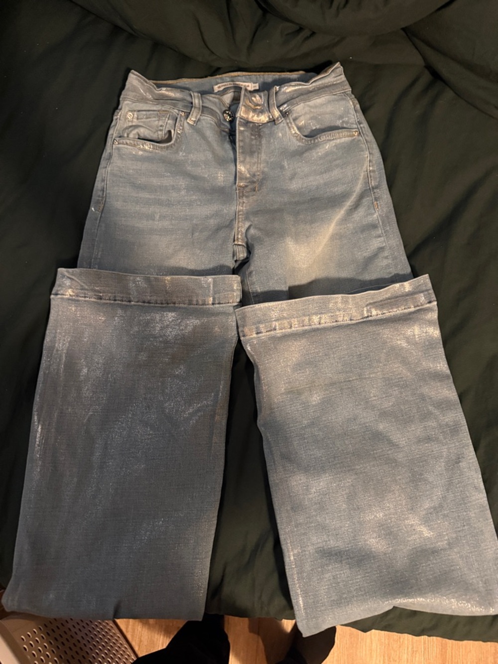 Women’s Shimmery Light Blue Bootcut Jeans
